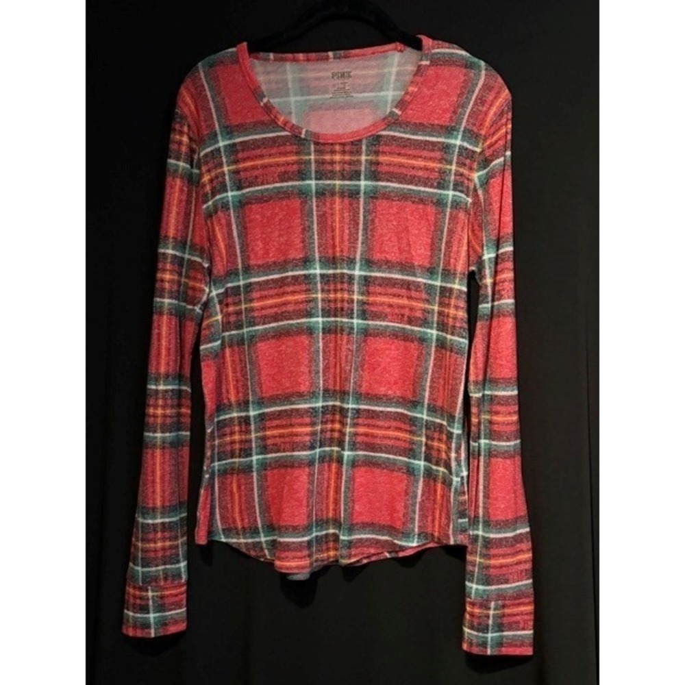 Women's Plaid PINK Sleep Top Size L